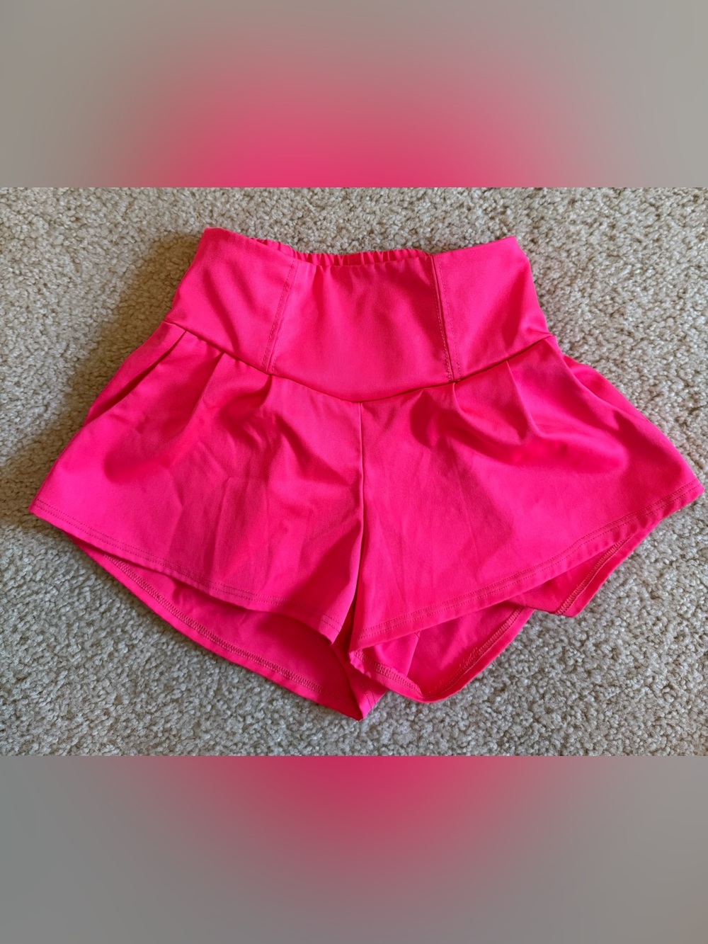 Girls' High-Rise Athletic Shorts in Hot Pink
